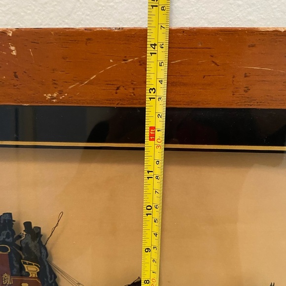 Vintage Borghese Edinburg Express Reverse Glass Framed Painting - Picture 10 of 11